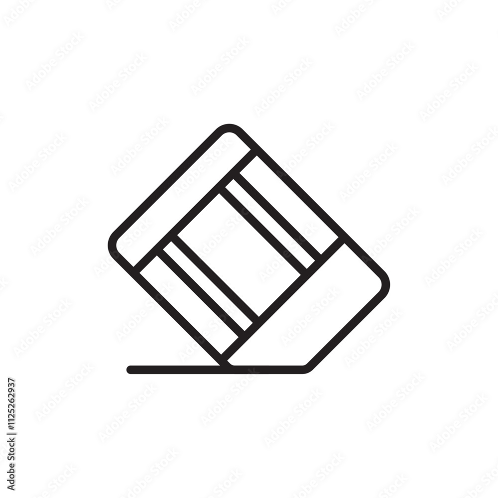 Eraser icon Flat art in black and white isolated Eraser icon Flat art in black and white isolated
