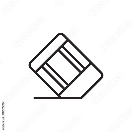 Eraser icon Flat art in black and white isolated