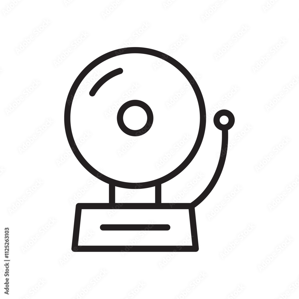 Fire alarm icon Flat art in black and white isolated Fire alarm icon Flat art in black and white isolated