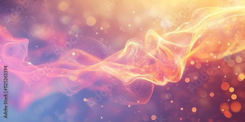 Abstract Flowing Smoke in Orange and Blue Gradient photo