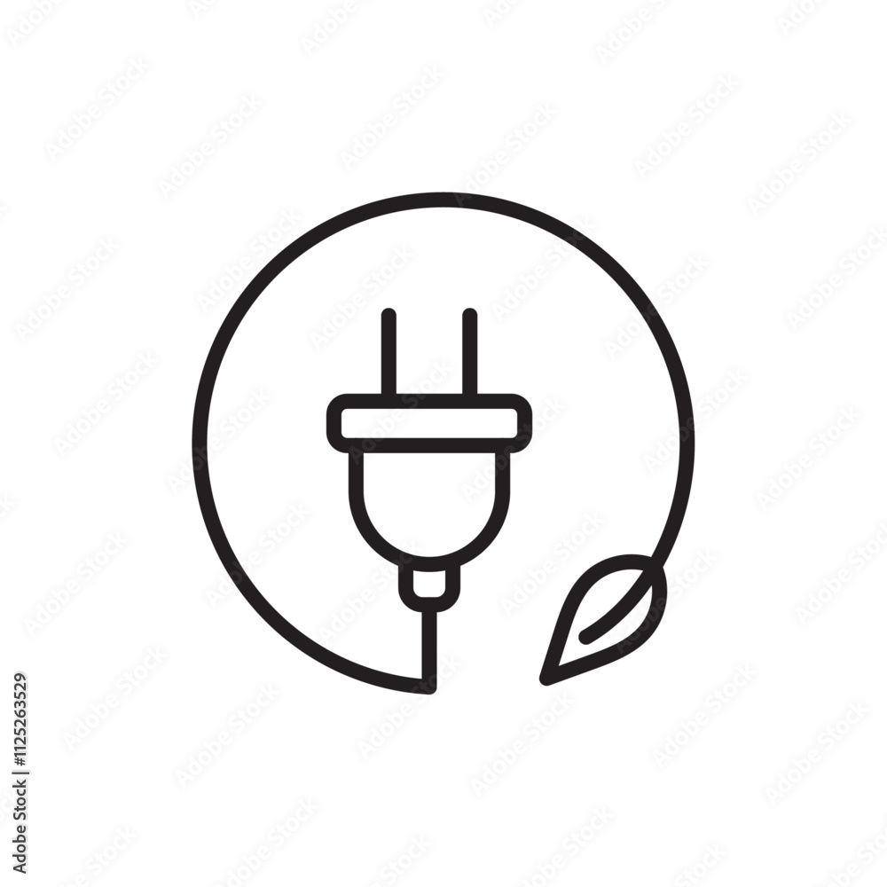 Green energy icon Flat art in black and white isolated Green energy icon Flat art in black and white isolated