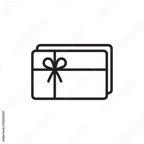 Gift voucher icon Flat art in black and white isolated