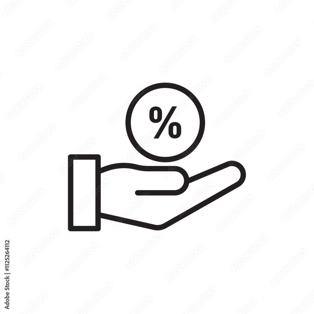Interest icon Flat art in black and white isolated Interest icon Flat art in black and white isolated