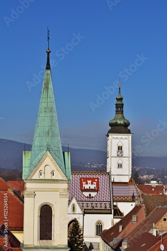 St. Markus Kirche in Zagreb, Kroatien, vertikal photo