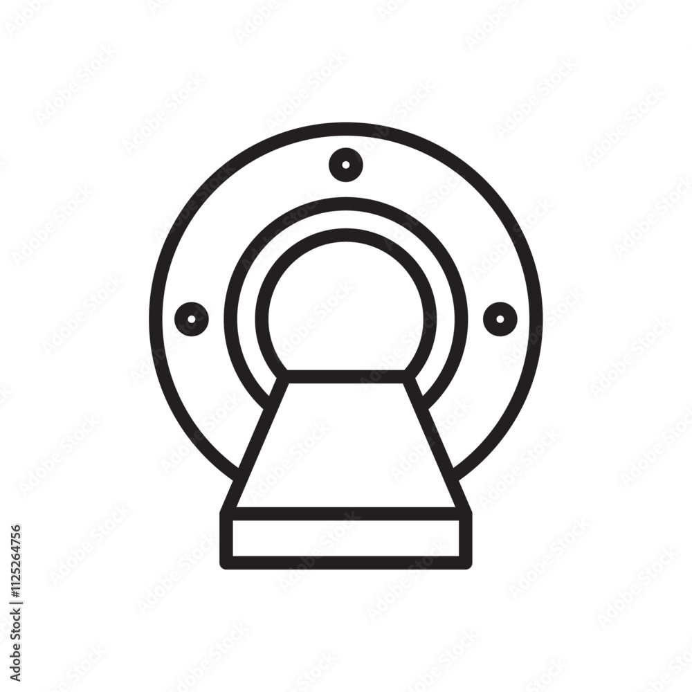 MRI icon Flat art in black and white isolated MRI icon Flat art in black and white isolated
