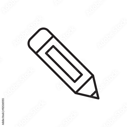 Pencil icon Flat art in black and white isolated