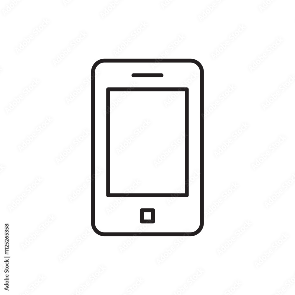 Phone icon Flat art in black and white isolated Phone icon Flat art in black and white isolated