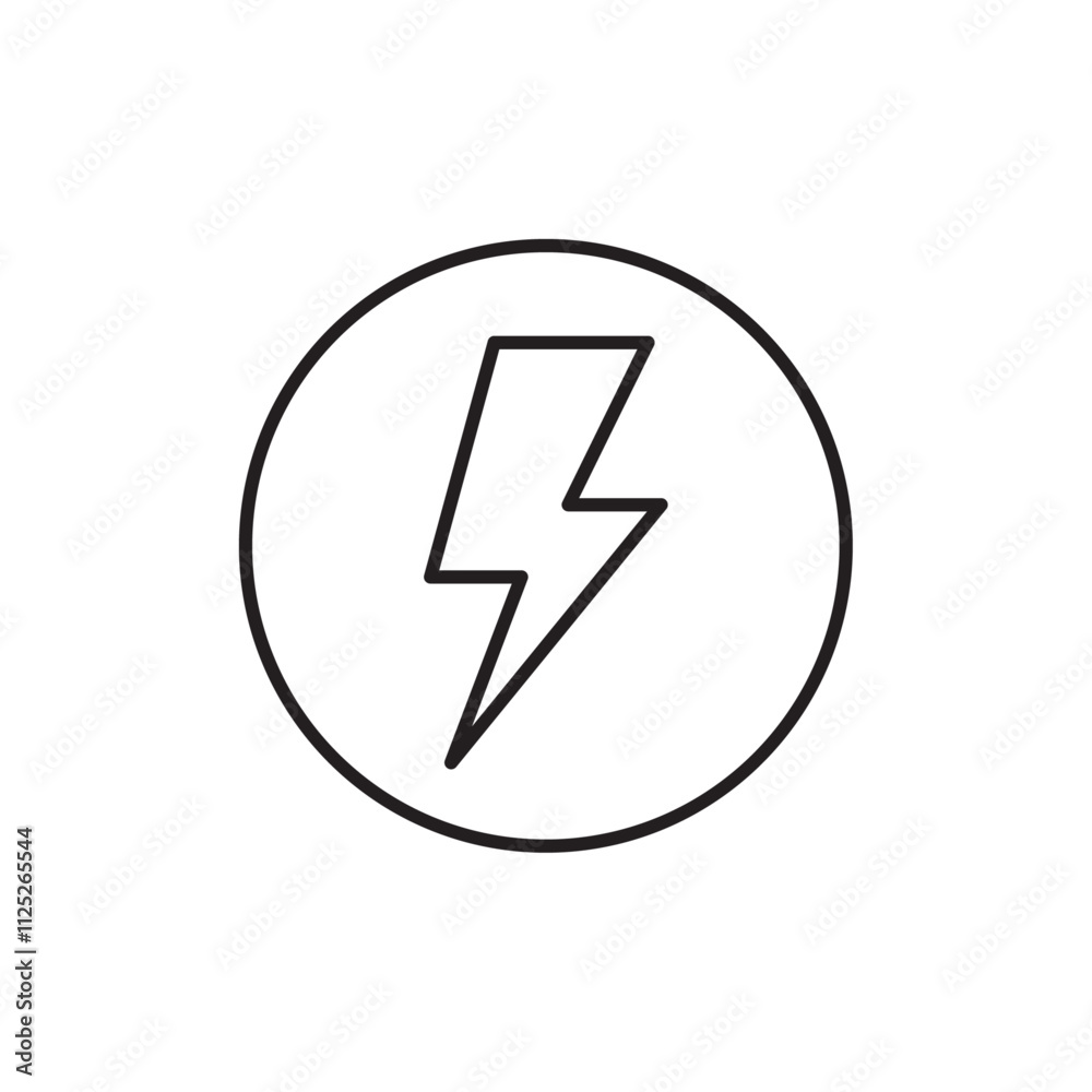 Power icon Flat art in black and white isolated Power icon Flat art in black and white isolated