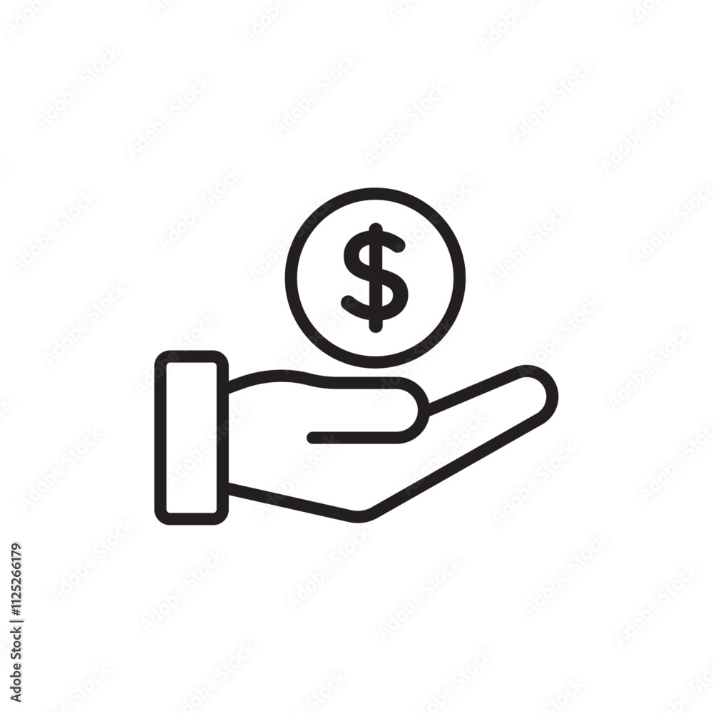 Savings icon Flat art in black and white isolated Savings icon Flat art in black and white isolated