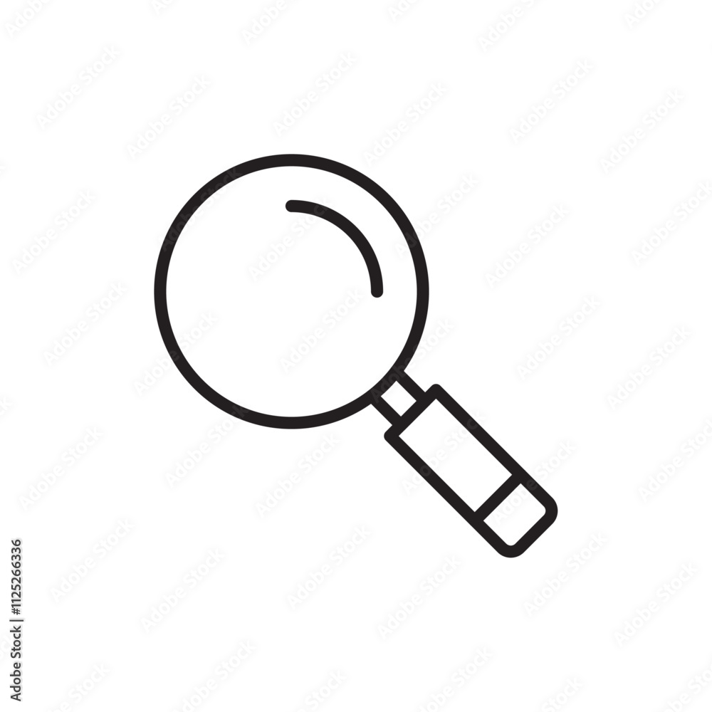 Search icon Flat art in black and white isolated Search icon Flat art in black and white isolated