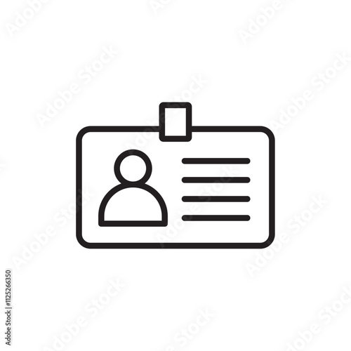 Security badge icon Flat art in black and white isolated