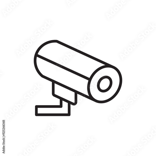 Security camera icon Flat art in black and white isolated