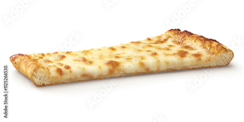 Golden Cheese Pizza Slice Isolated on White