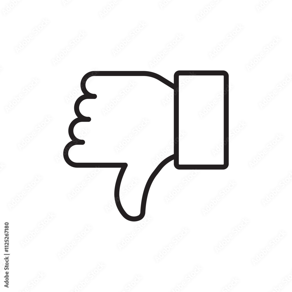 Thumbs down icon Flat art in black and white isolated Thumbs down icon Flat art in black and white isolated