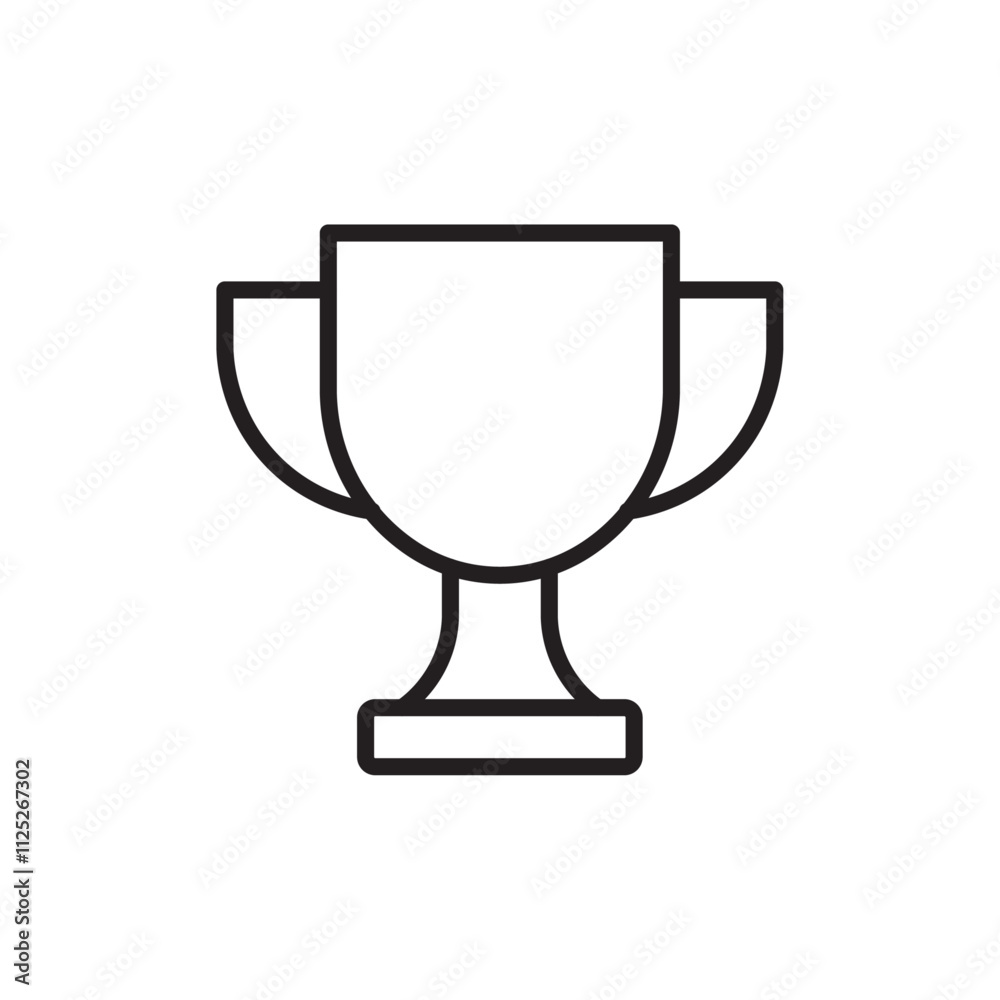 Trophy icon Flat art in black and white isolated Trophy icon Flat art in black and white isolated