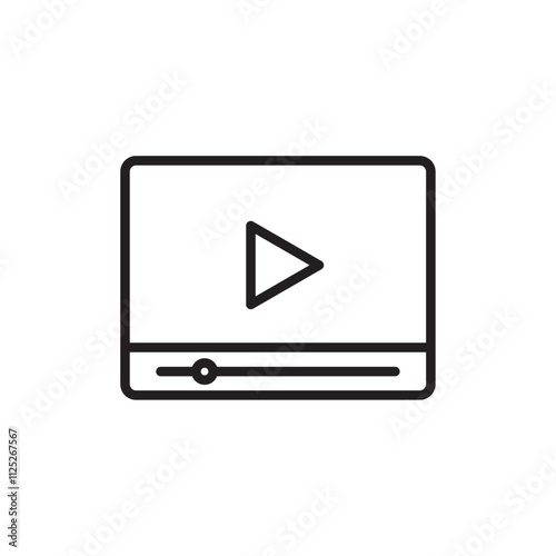 Free Download Video tutorial icon Flat art in black and white isolated - GFXLoad
