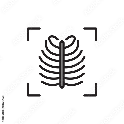X-ray scan icon Flat art in black and white isolated