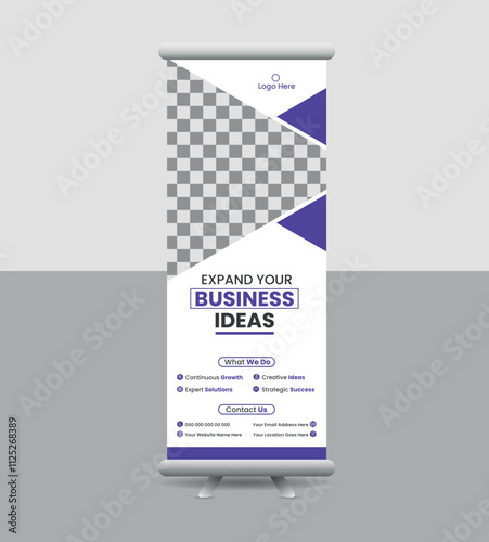 Corporate roll up banner design, Banner Layout template with stand pull up design