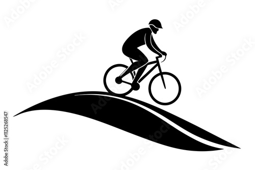 Cyclist on a Trail: Adventure and Outdoor Sports Illustration photo