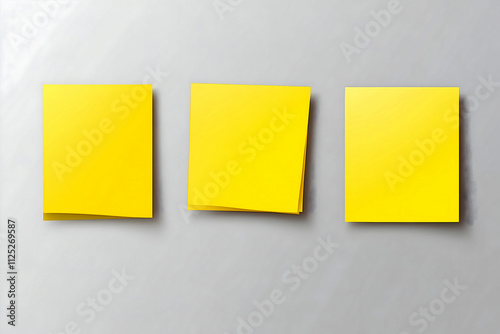 Three Yellow Sticky Notes Mockup 