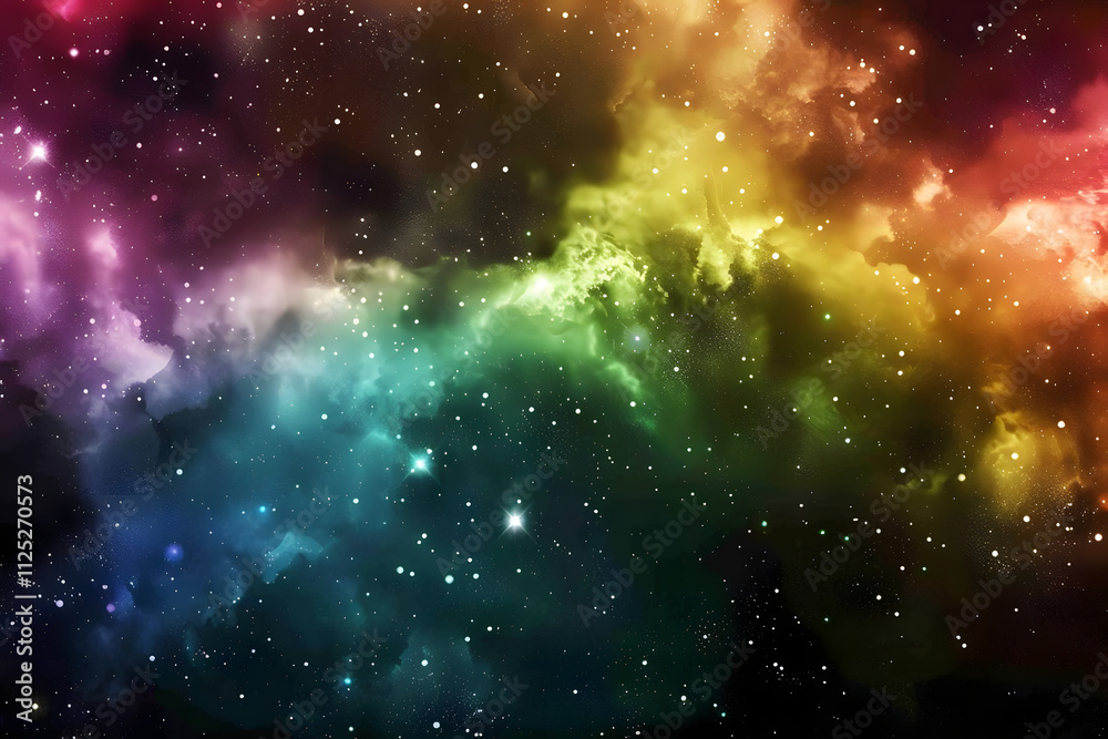 Naklejka premium colorful cosmic wonders in a vivid galaxy background. generative ai