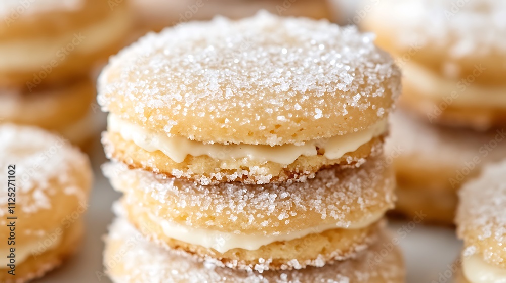 Alfajor Cookie with a Delicate Sugar Powder Topping Alfajor Cookie with a Delicate Sugar Powder Topping