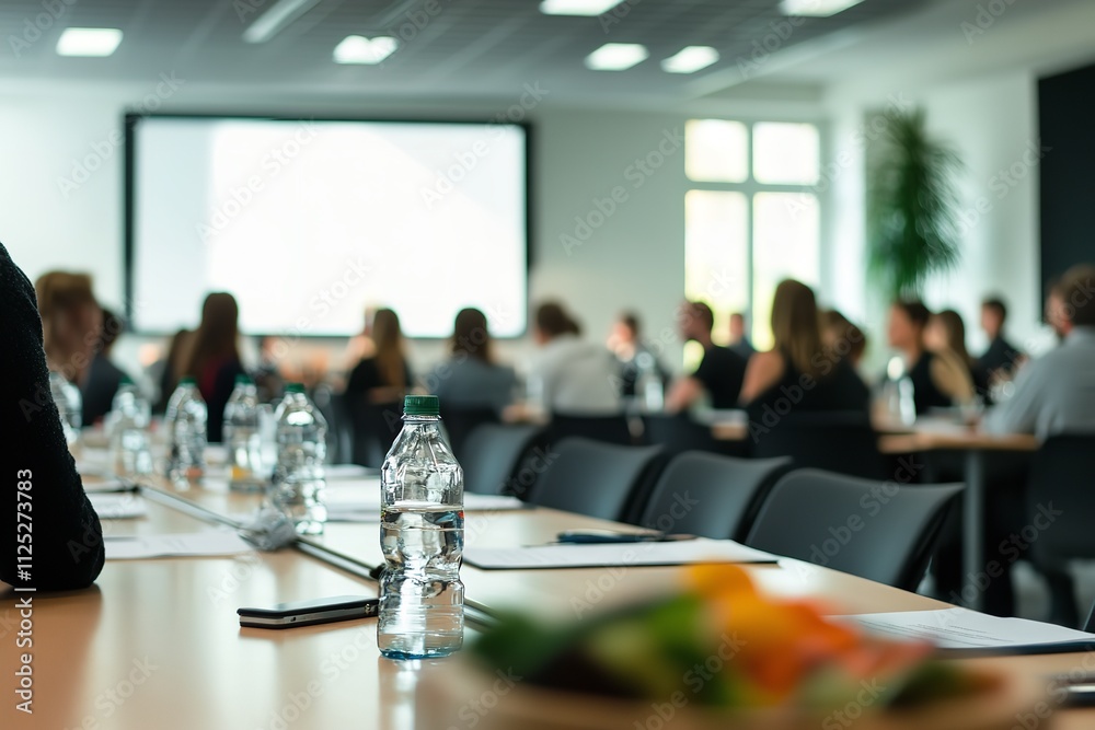 Employees gathered during a business function in an office. Drinks and food in a conference or meeting space. Generative Ai Employees gathered during a business function in an office. Drinks and food in a conference or meeting space. Generative Ai