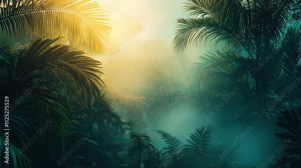 Lush Tropical Rainforest with Soft Mist Lush Tropical Rainforest with Soft Mist