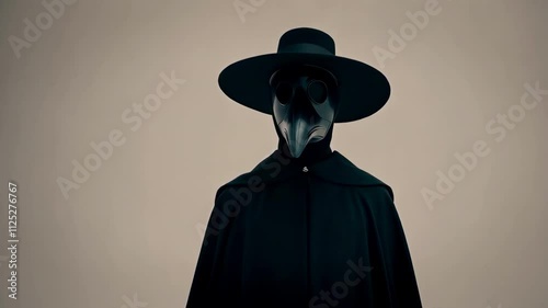 Plague doctor aesthetic with a minimalist style