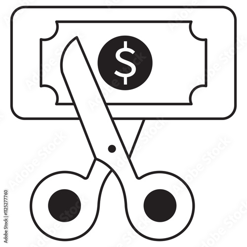 Budget Cuts Icon, The Impact of Budget Reductions on Organizations and Communities icons, Vector