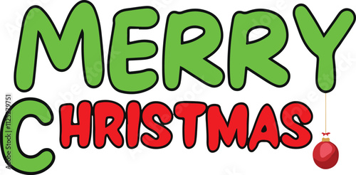 Elegant Merry Christmas typography vector art with artistic calligraphy. Perfect for festive greeting cards, holiday decorations, seasonal projects, and creative Christmas designs.