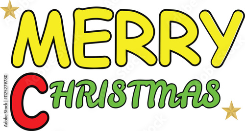 Nice Merry Christmas typography vector art featuring elegant calligraphy