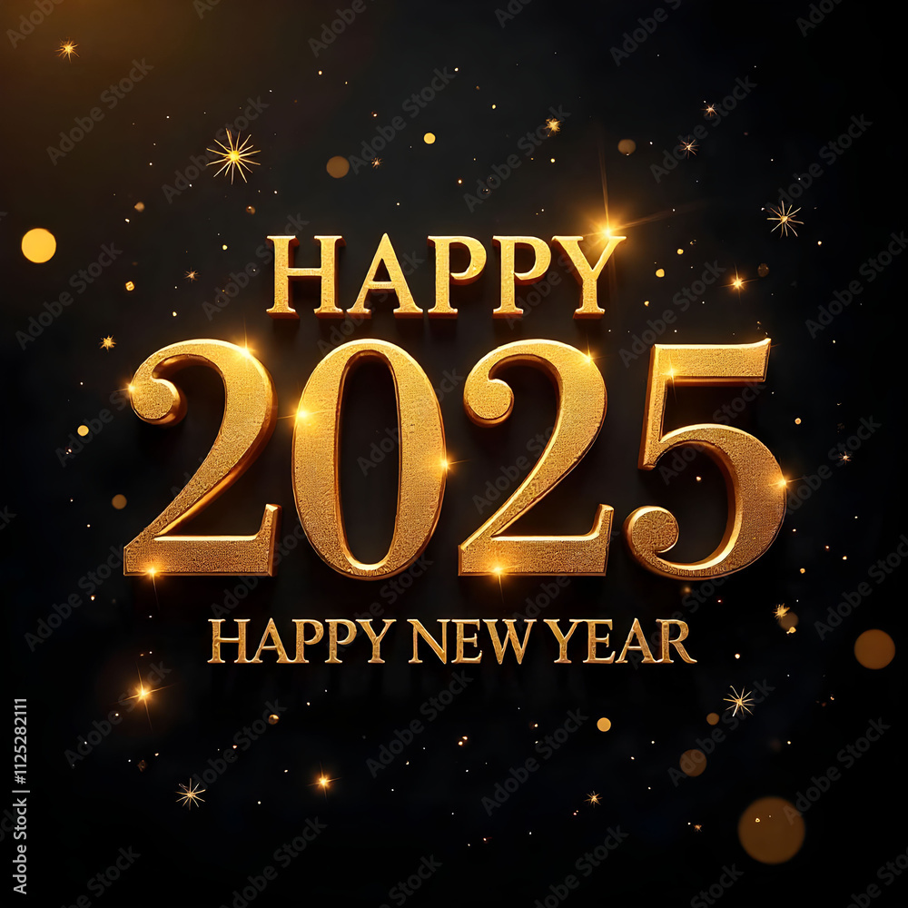 Happy New Year 2025 Greeting Card Template with Sparkling Fireworks on a Blue Background – Celebrating the Start of 2025 Happy New Year 2025 Greeting Card Template with Sparkling Fireworks on a Blue Background – Celebrating the Start of 2025