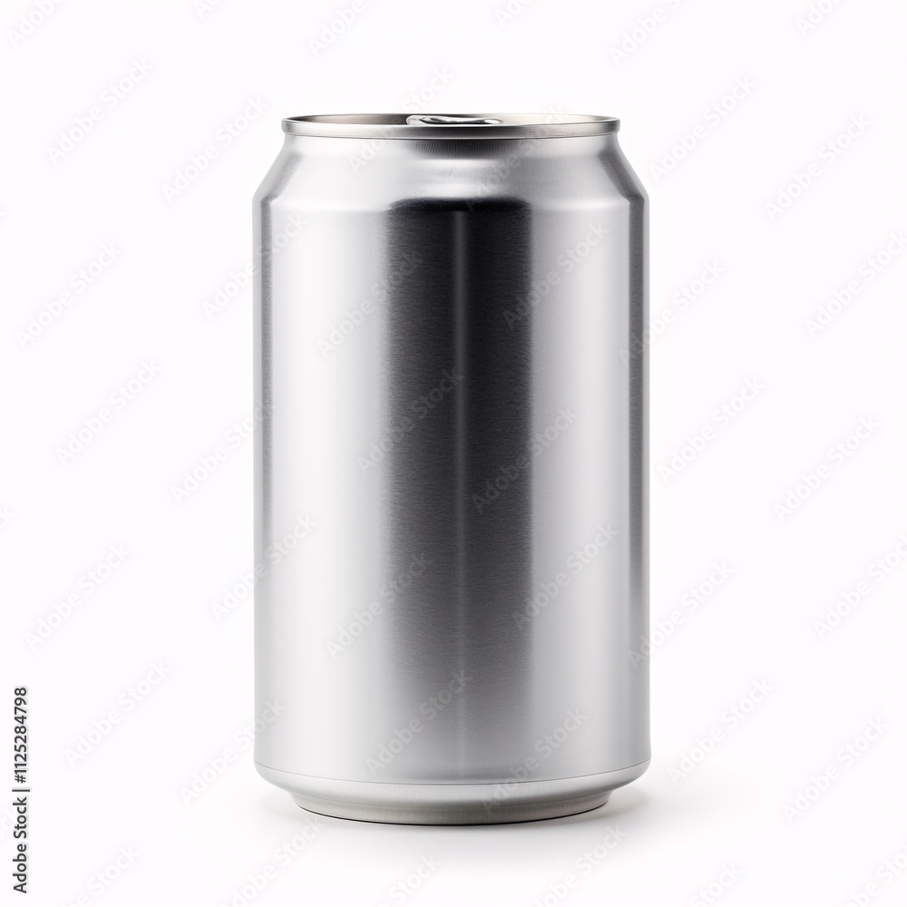 Aluminum Can Isolated on White Background Blank Soda Pop