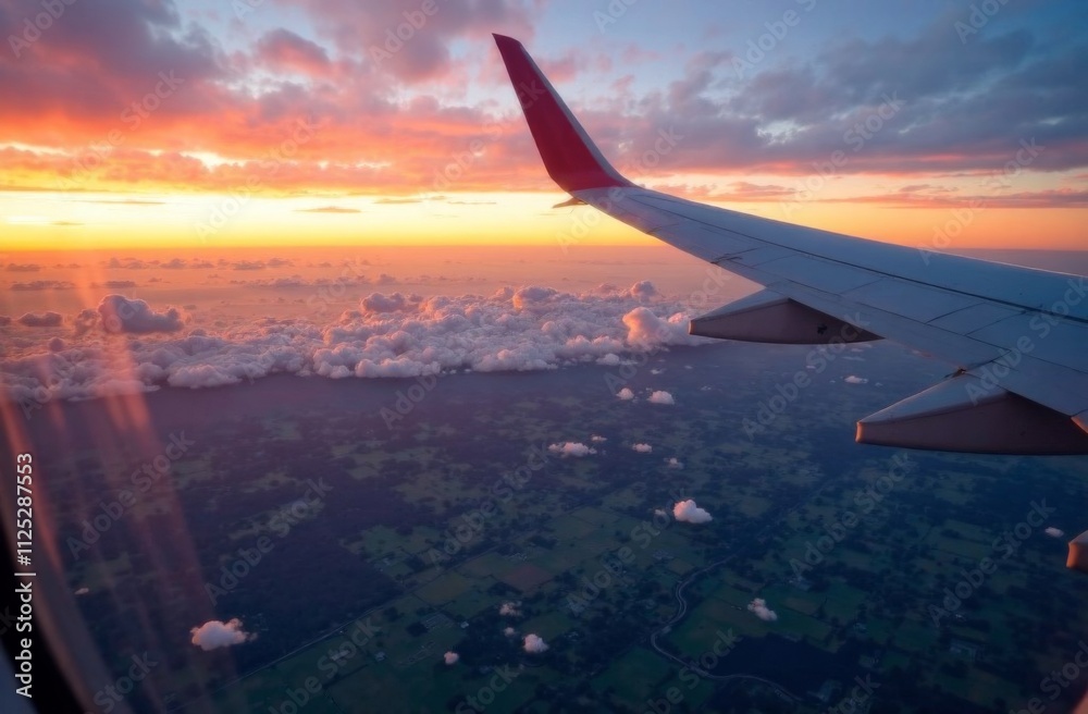 Fototapeta premium view from airplane window
