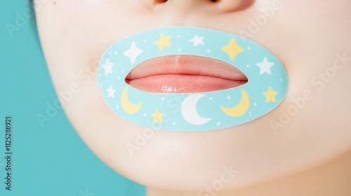 Crescent Mouth Tape with Celestial Design for Nasal Breathing