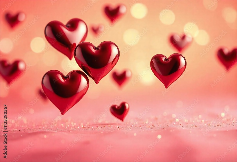 Valentine's Day background floating red hearts Background Valentine's Day background floating red hearts Background