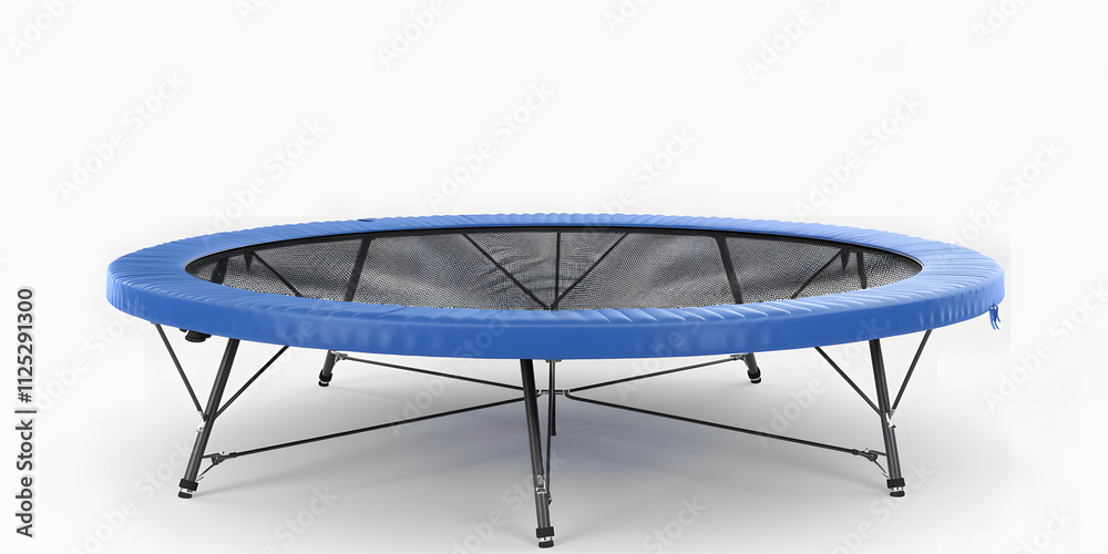 Trampoline on White Background Fun and Playful Concept Trampoline on White Background Fun and Playful Concept