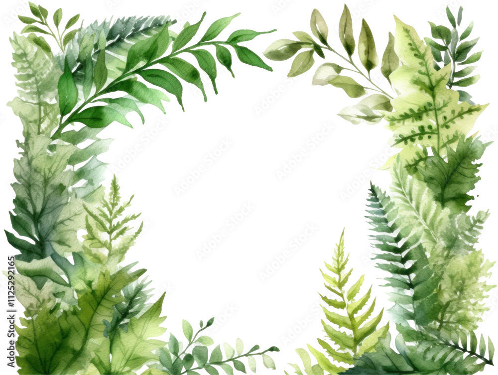 Lush Greenery Frame with Tropical Leaves Lush Greenery Frame with Tropical Leaves
