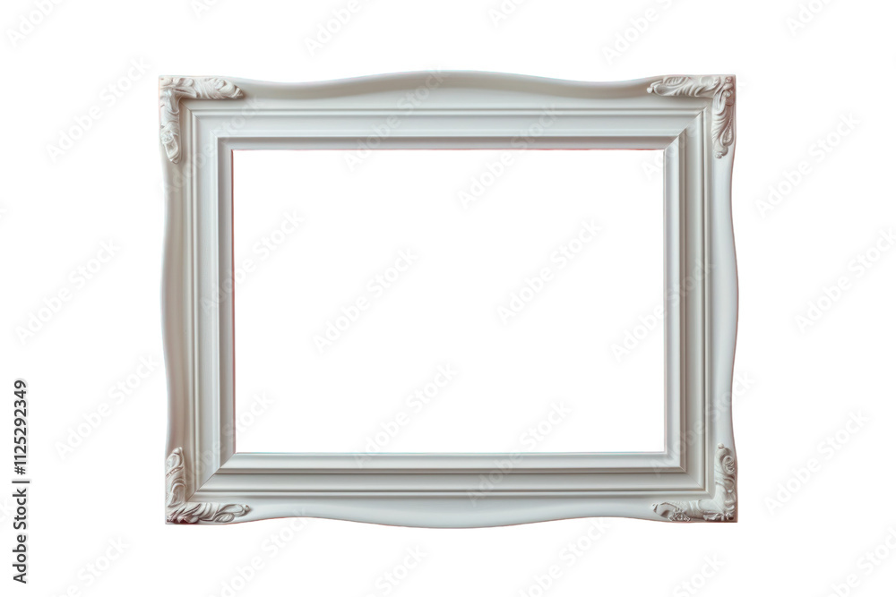 Elegant White Picture Frame with Decorative Edges Elegant White Picture Frame with Decorative Edges