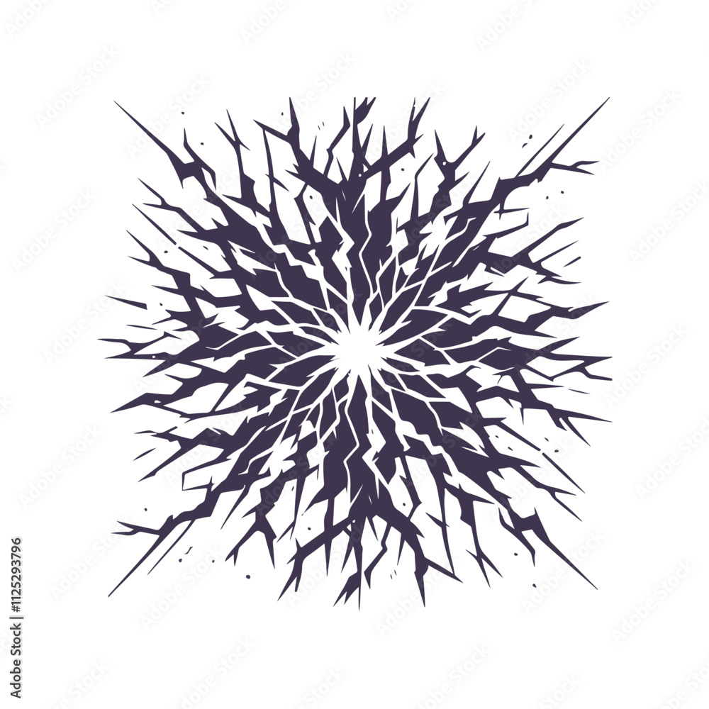 Fototapeta premium Cracked Ground Silhouette Isolated Vector Illustration