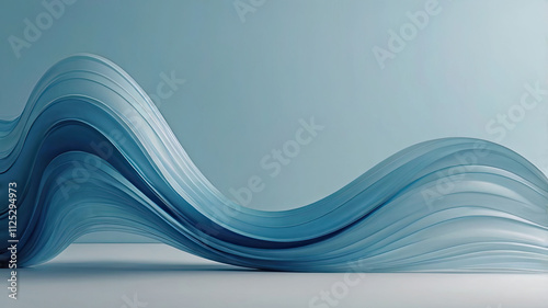 Ombre blue curve on a light blue background vector