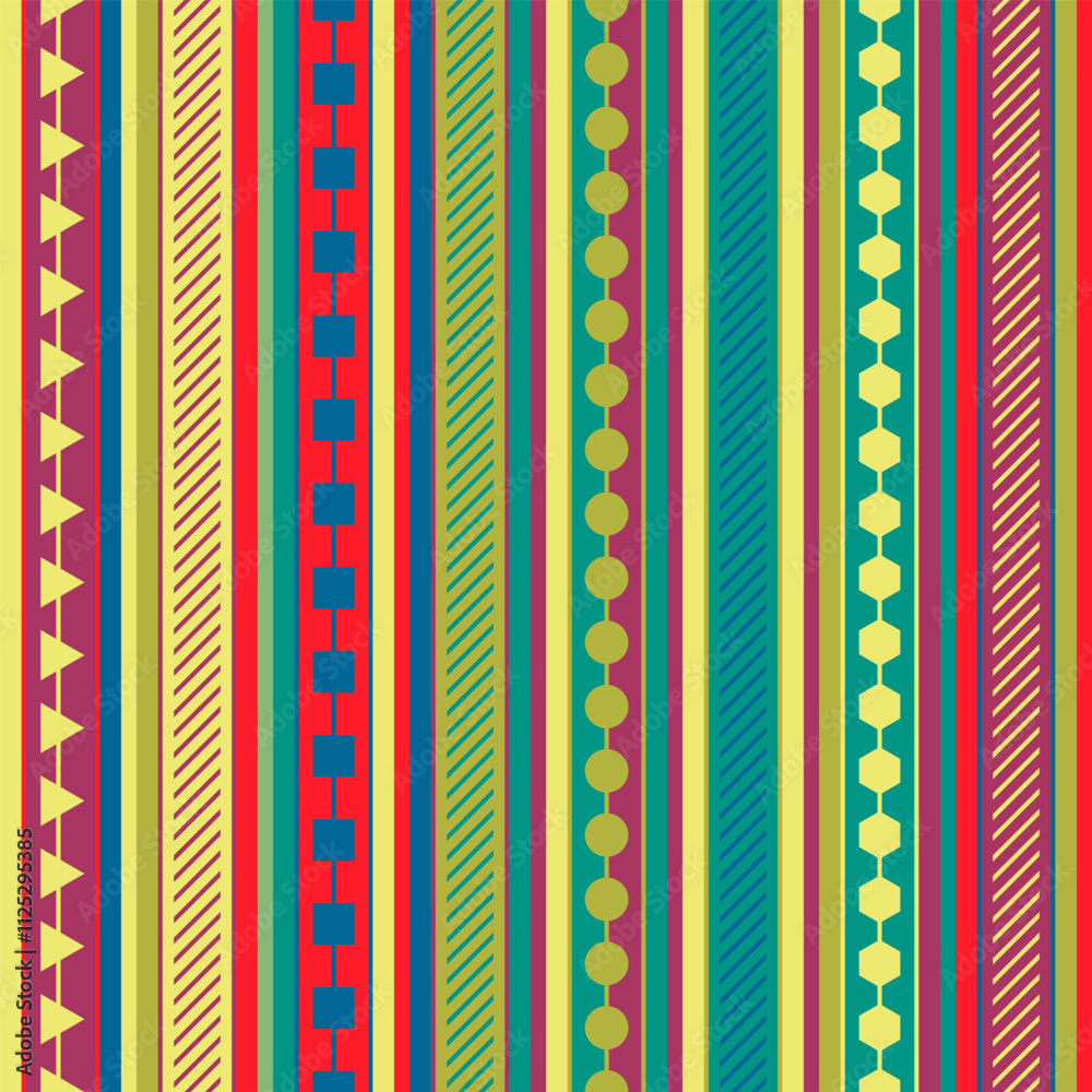 Seamless colorful pattern in Mexican and Asian style. Template for texture, textiles, decorations, postcards, posters and interior design Idea for creative design Seamless colorful pattern in Mexican and Asian style. Template for texture, textiles, decorations, postcards, posters and interior design Idea for creative design