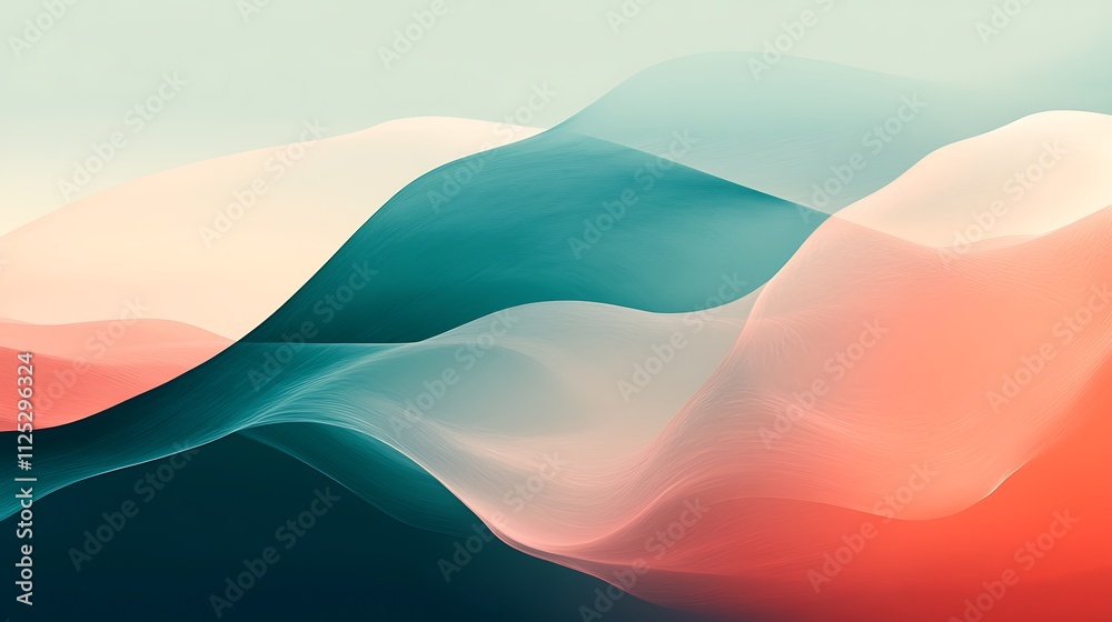 Abstract Pastel Waves Flowing Landscape Design Abstract Pastel Waves Flowing Landscape Design