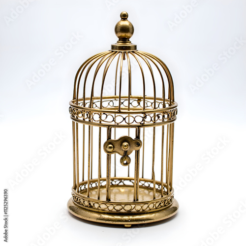 Elegant vintage birdcage creating a charm of delicate design and craftsmanship, photography of still life concept.