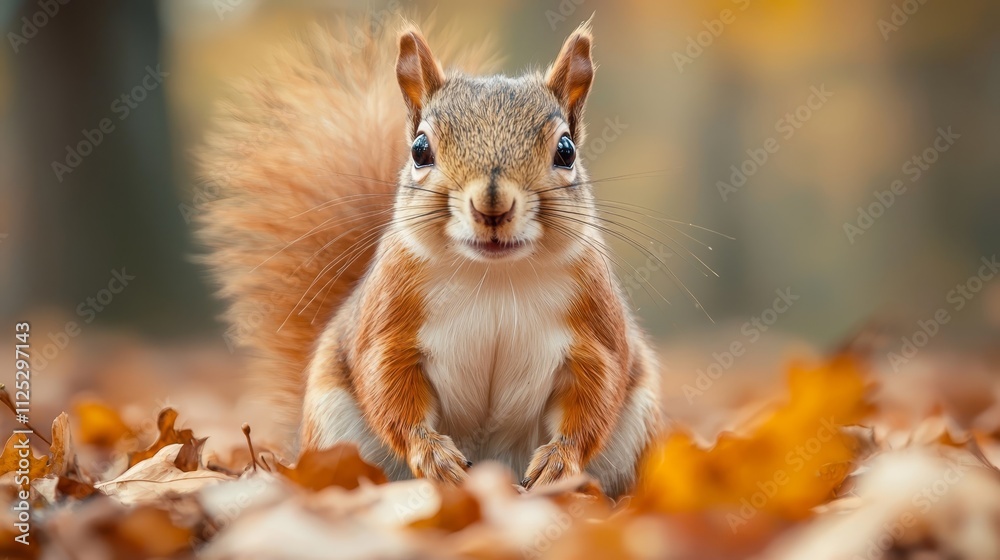 A squirrel sitting on top of a pile of leaves A squirrel sitting on top of a pile of leaves