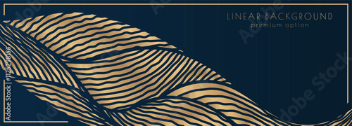 A pattern of wavy lines. Luxurious abstract background. Golden wave. Interior design, wallpaper, textures, textiles. An option for packaging, banners and creative design ideas
