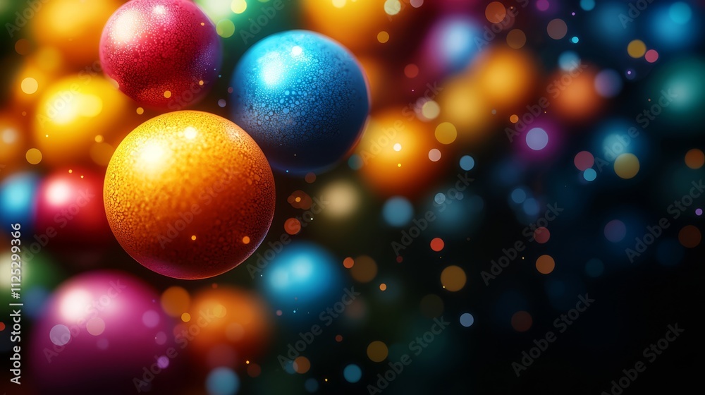 A bunch of colorful balls floating in the air A bunch of colorful balls floating in the air