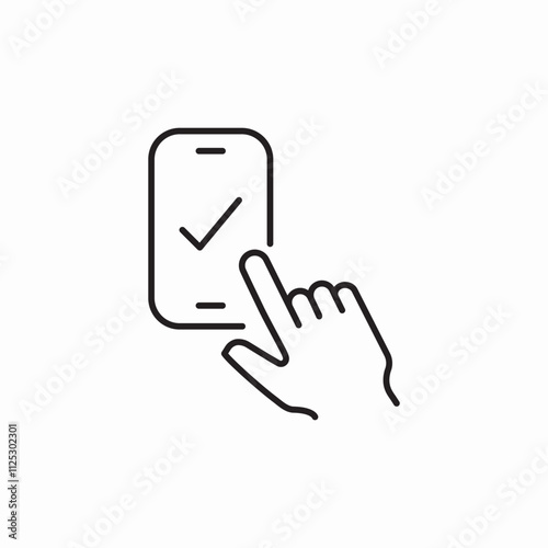 phone charck mark click icon sign vector