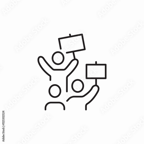 strike people banners icon sign vector